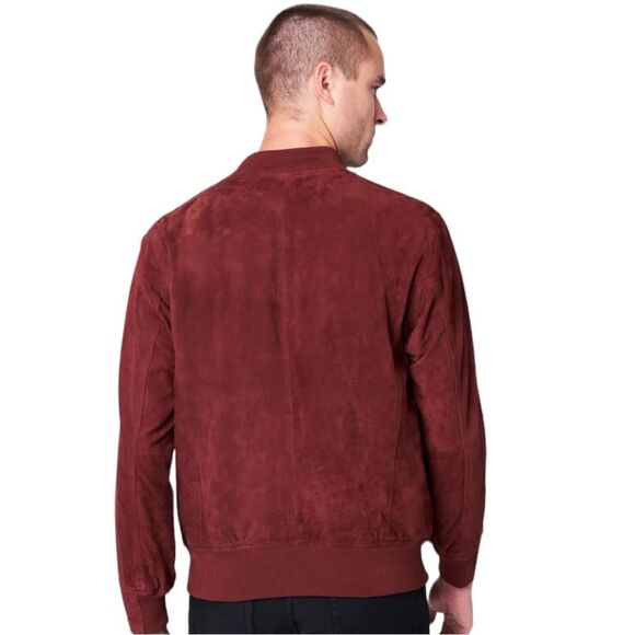 Blank NYC BlankNYC New with Tags Mens 100% Leather Red Goat Skin Bomber Jacket - Picture 4 of 7